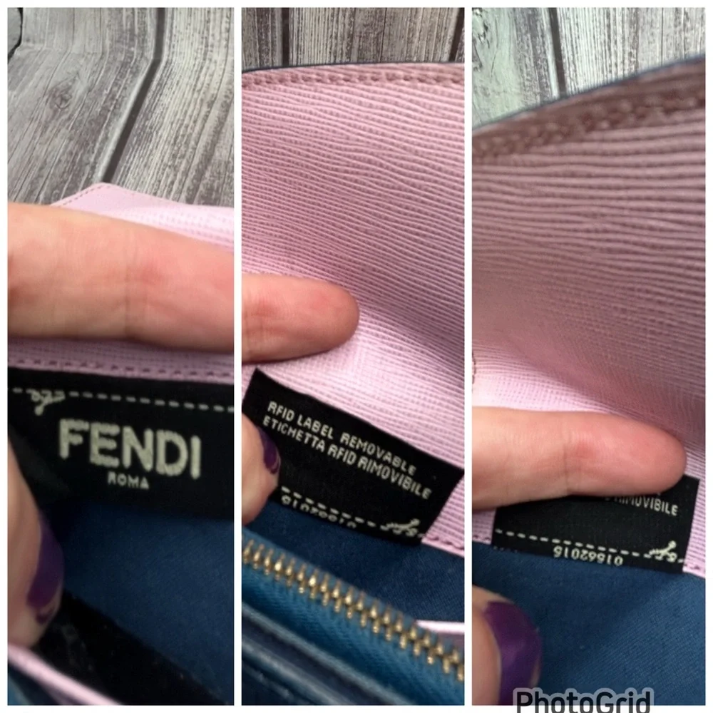 FENDI Monsters Vitello Elite Crystal Eye Continental Wallet